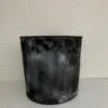 Vaso di latta decorato effetto vintage nero